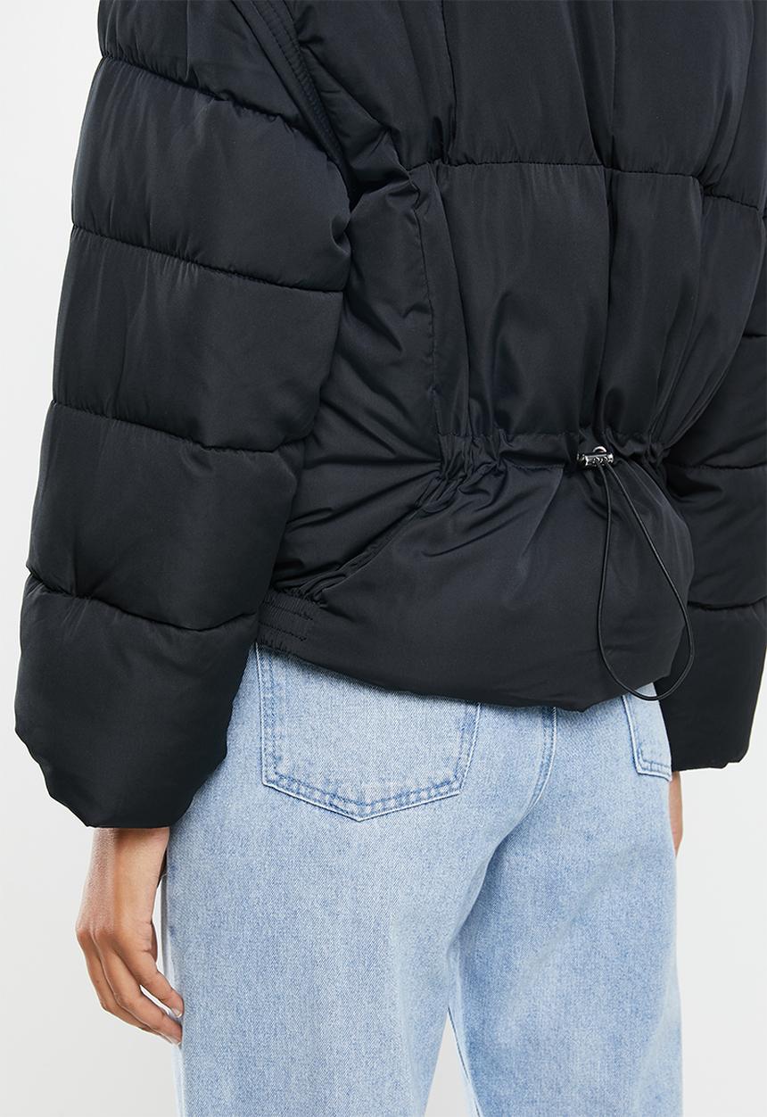 Missguided - Ultimate faux fur collar puffer jacket - black