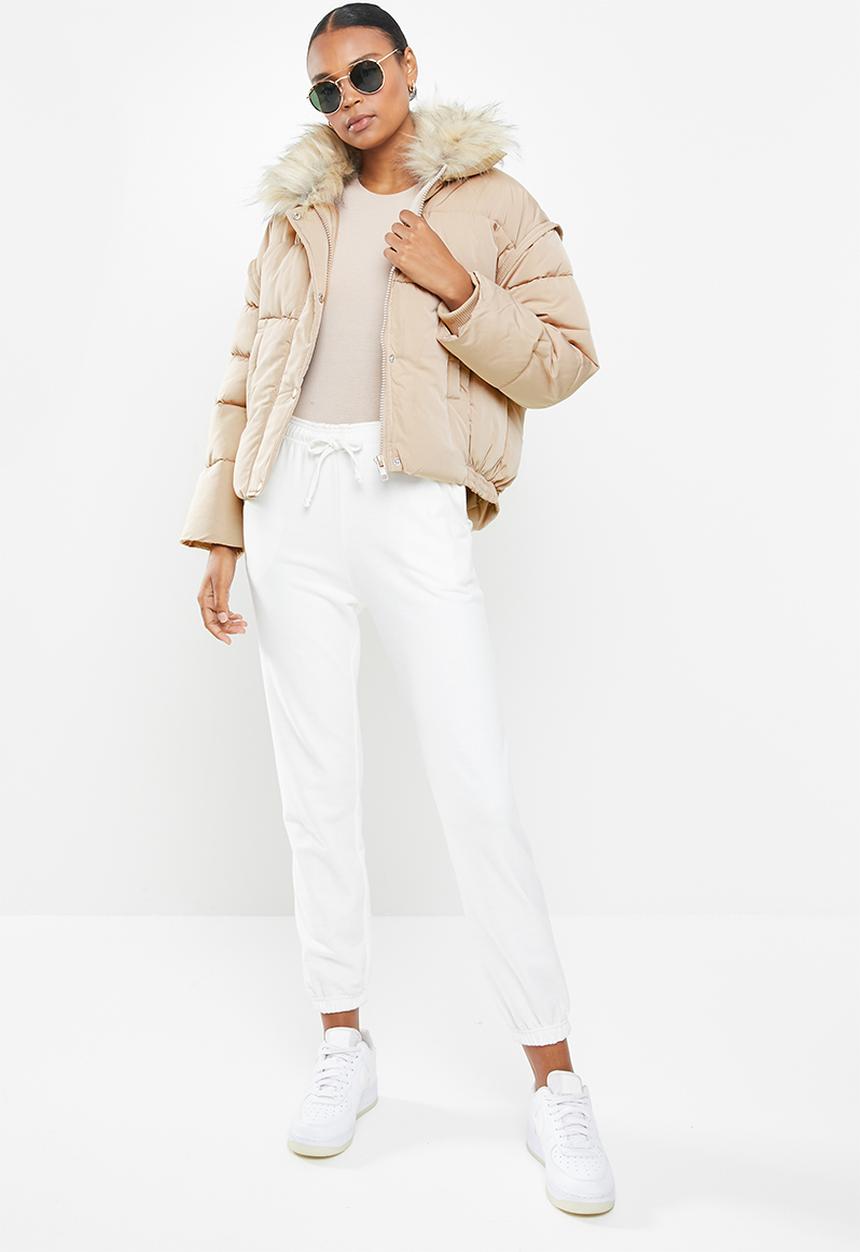 Missguided - Ultimate faux fur collar puffer jacket - camel