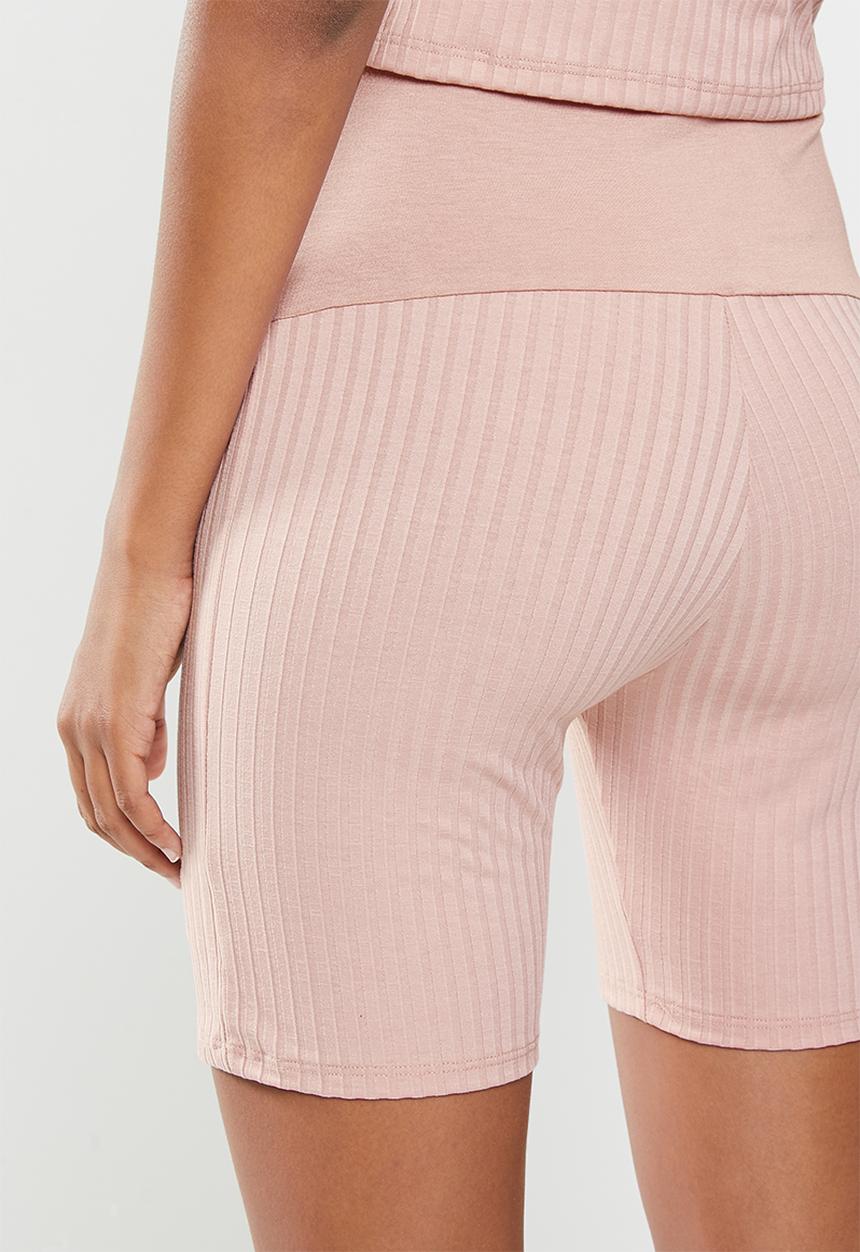 Superbalist - Maternity ribbed cycle short - blush