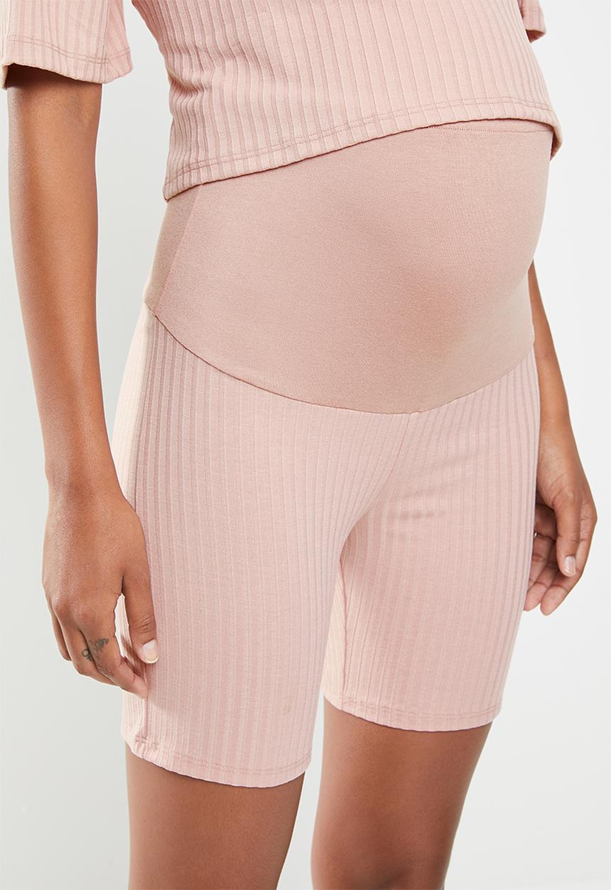 Superbalist - Maternity ribbed cycle short - blush