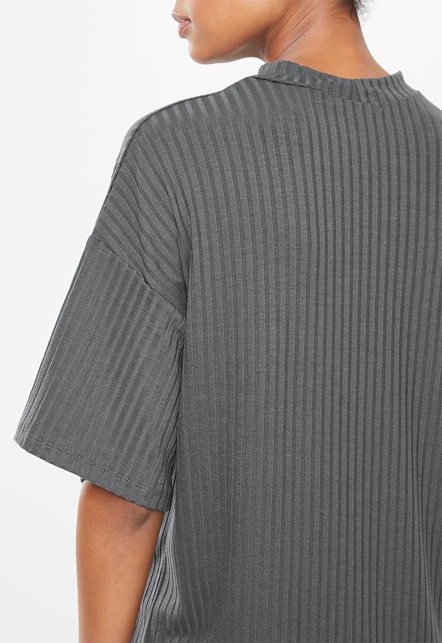 Superbalist - Maternity ribbed boxy tee - charcoal