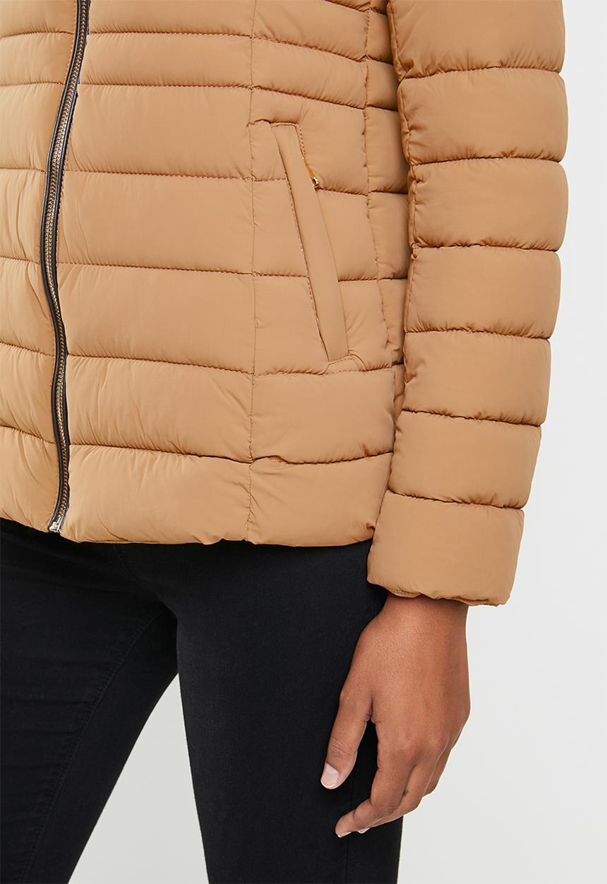 MANGO - Anorak poni -  brown
