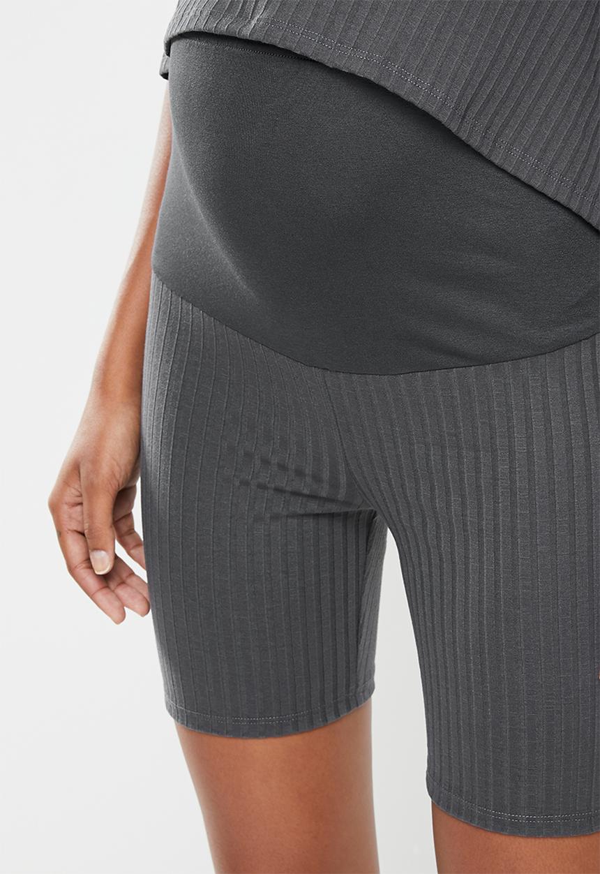 Superbalist - Maternity ribbed cycle short - charcoal