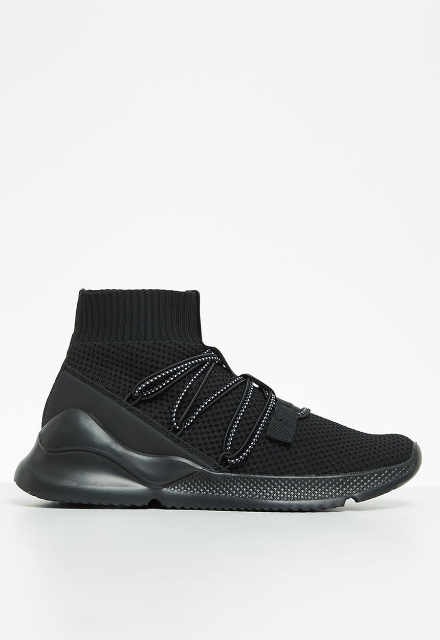 Cotton On - Jarrod knitted sneaker boot - black
