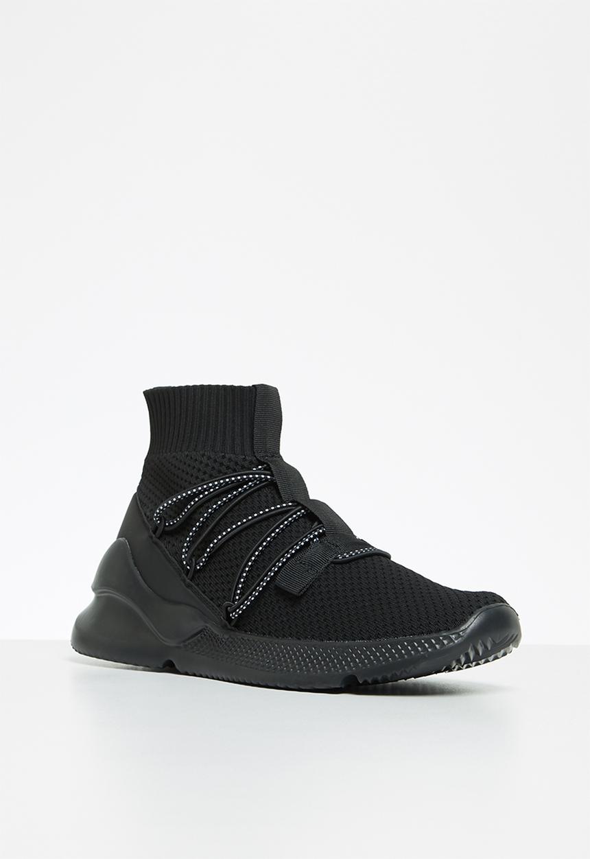 Cotton On - Jarrod knitted sneaker boot - black