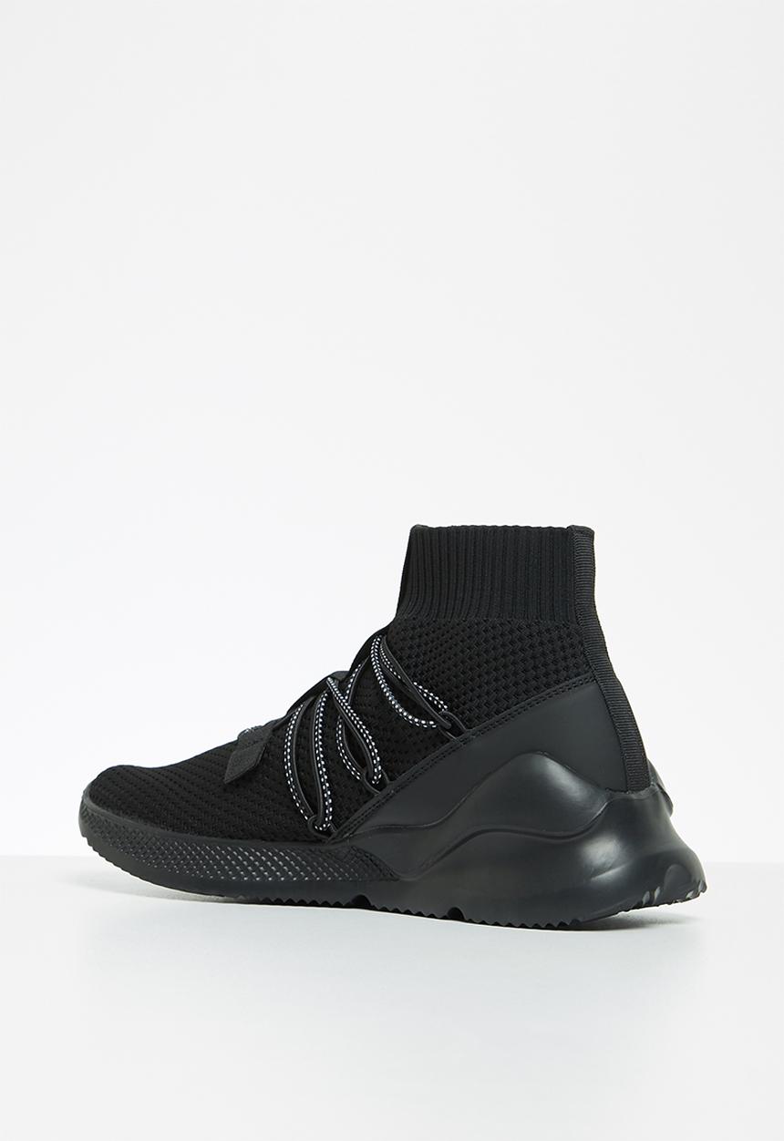 Cotton On - Jarrod knitted sneaker boot - black
