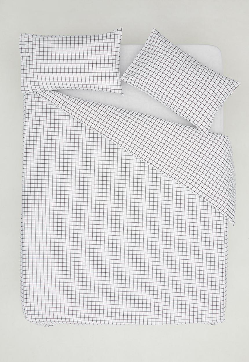 Sixth Floor - Check polycotton bedding pack - black & white