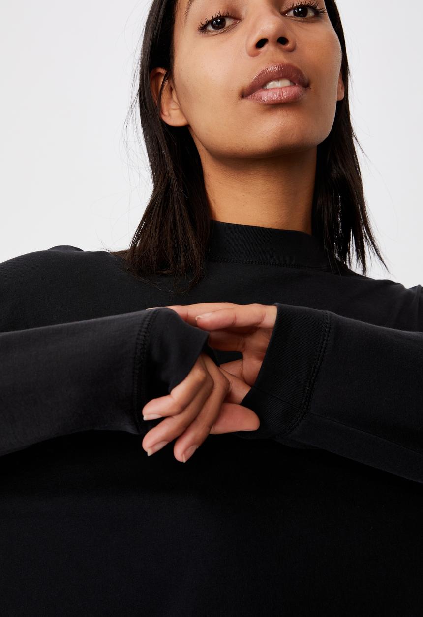 Cotton On - 90s longline drop shoulder long sleeve top - washed black
