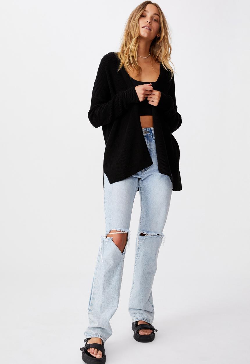 Cotton On - Cotton boyfriend cardigan - black