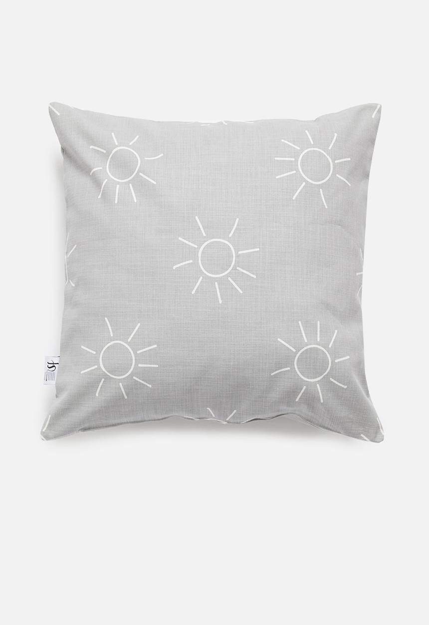 Sixth Floor - Shiny printed cushion cover - grey & white
