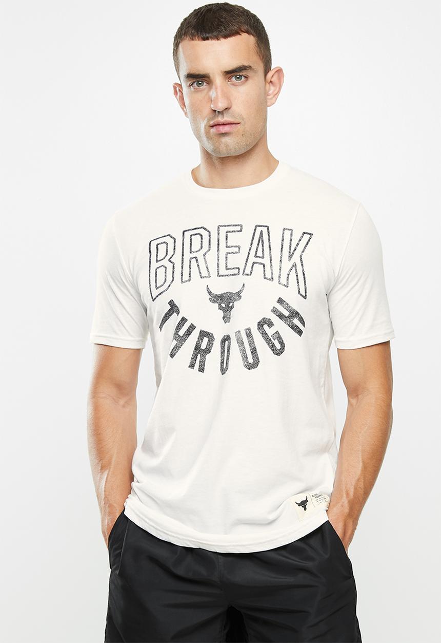 Under Armour - UA Project Rock Break Through short sleeve tee - white