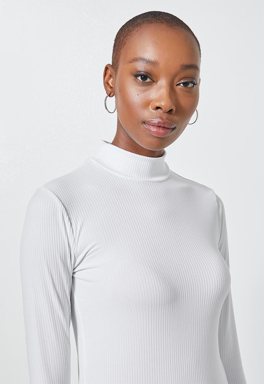 Superbalist - 2 pack wide rib funnel neck tops - black & white