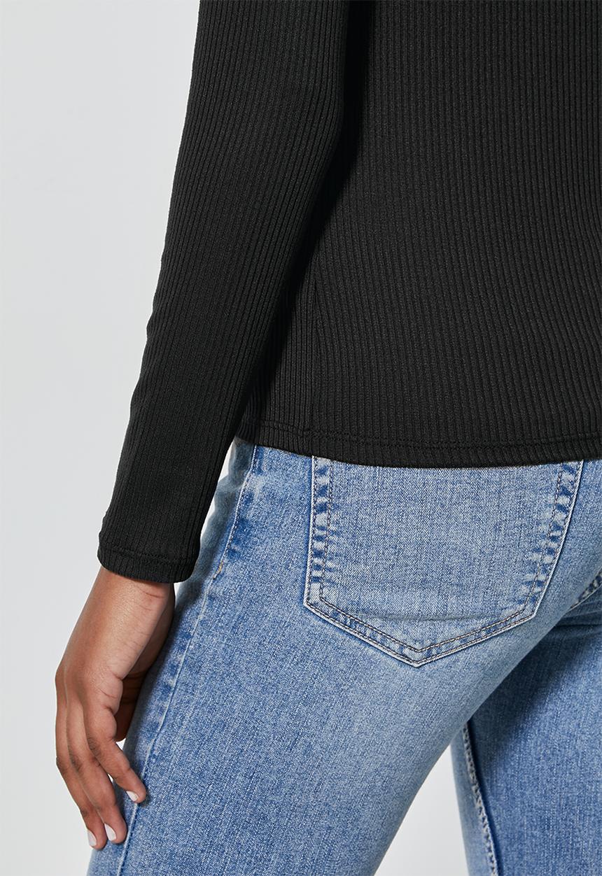 Superbalist - 2 pack wide rib funnel neck tops - black & white