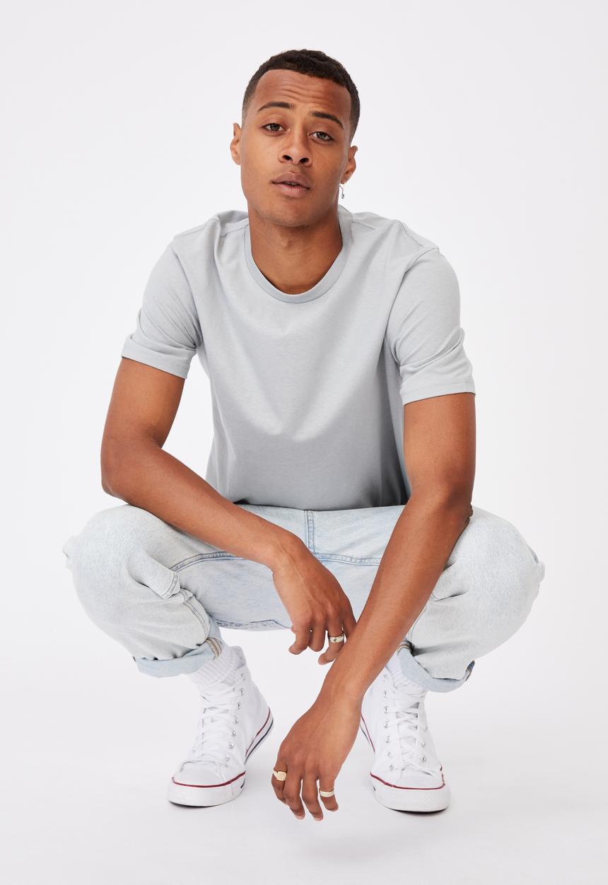 Cotton On - Essential crew T-shirt - blue haze