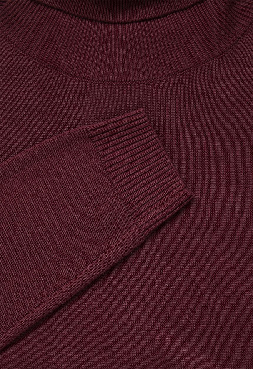 Superbalist - Basic roll neck slim fit knit - burgundy