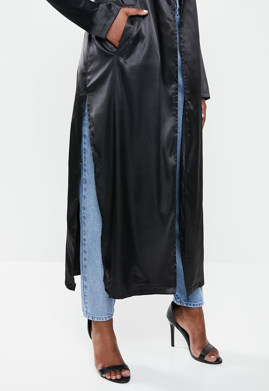 Missguided - Maxi trench jacket - black