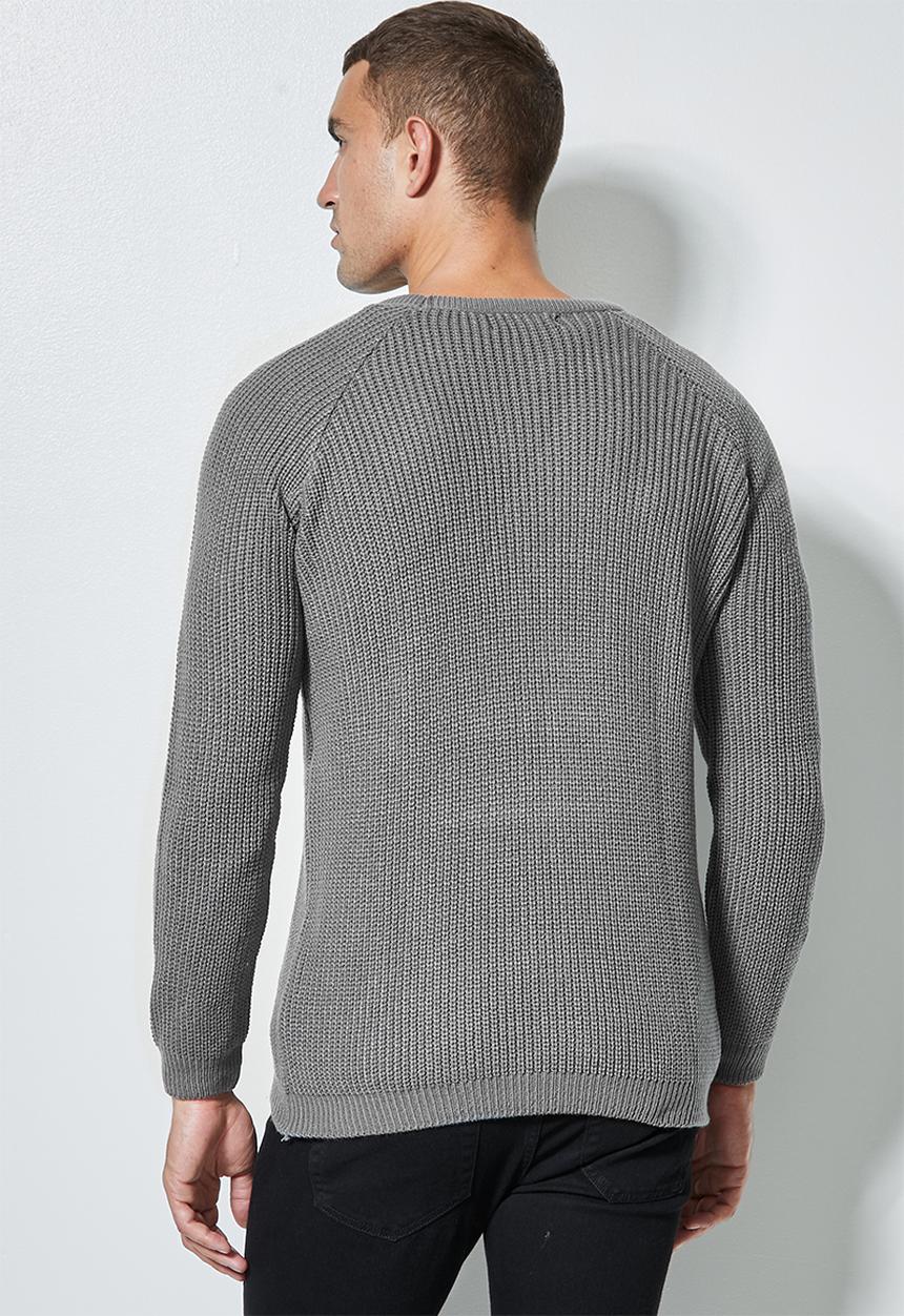 Superbalist - Raglan textured knit - grey