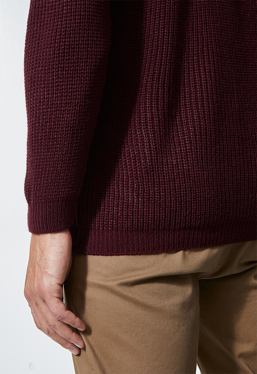 Superbalist - Raglan textured knit - burgundy