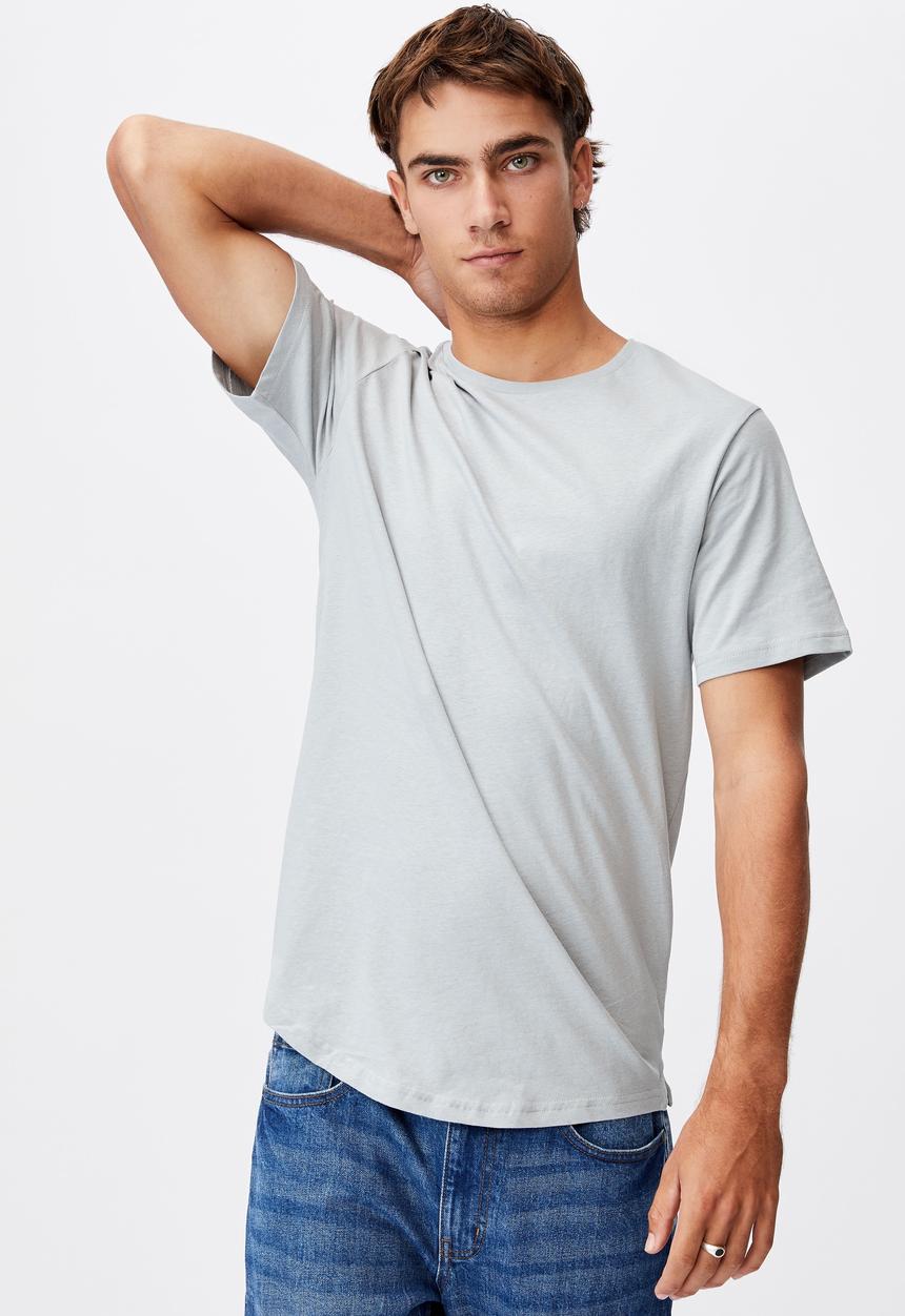 Cotton On - Essential longline scoop T-shirt - blue haze