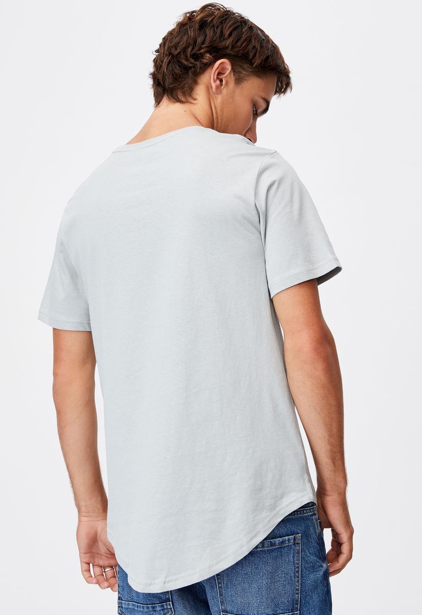 Cotton On - Essential longline scoop T-shirt - blue haze
