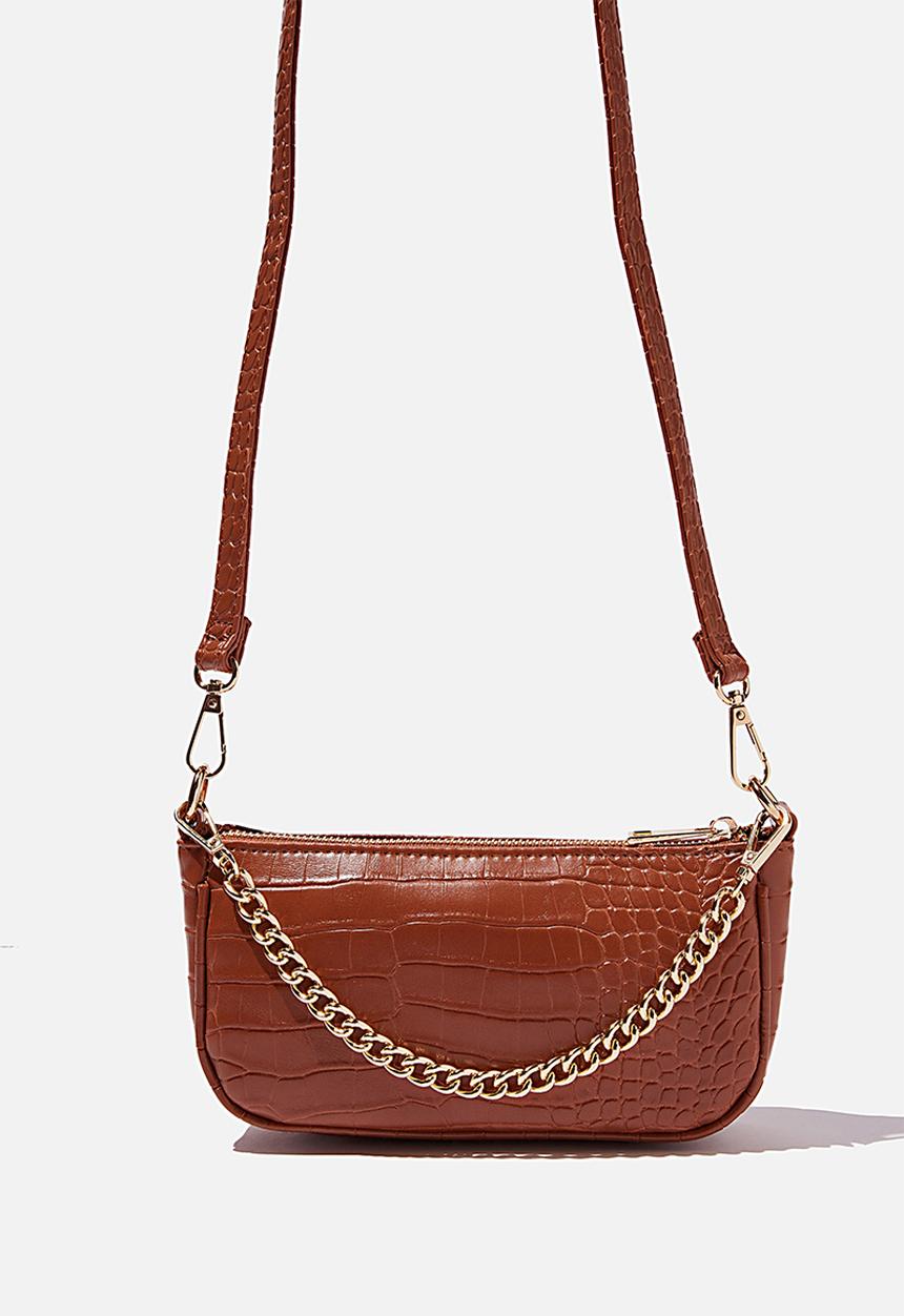 Rubi - Sophia chain cross body bag - tan texture