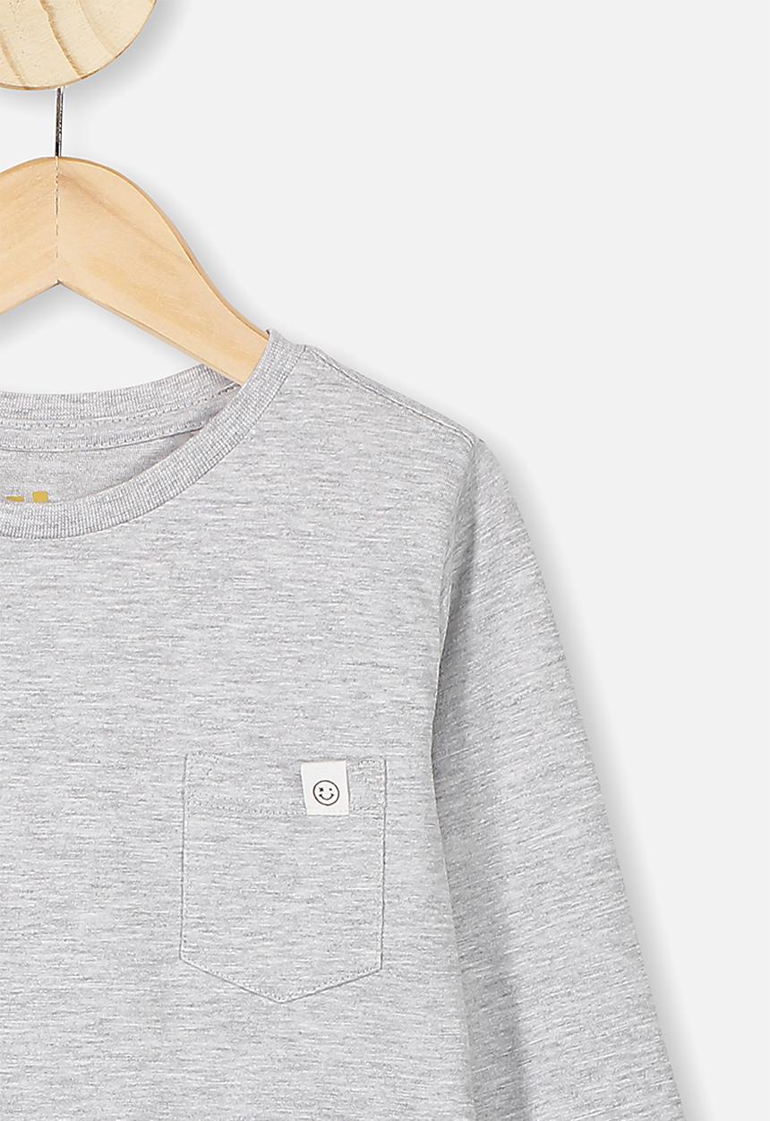 Cotton On - Core long sleeve tee - summer grey marle