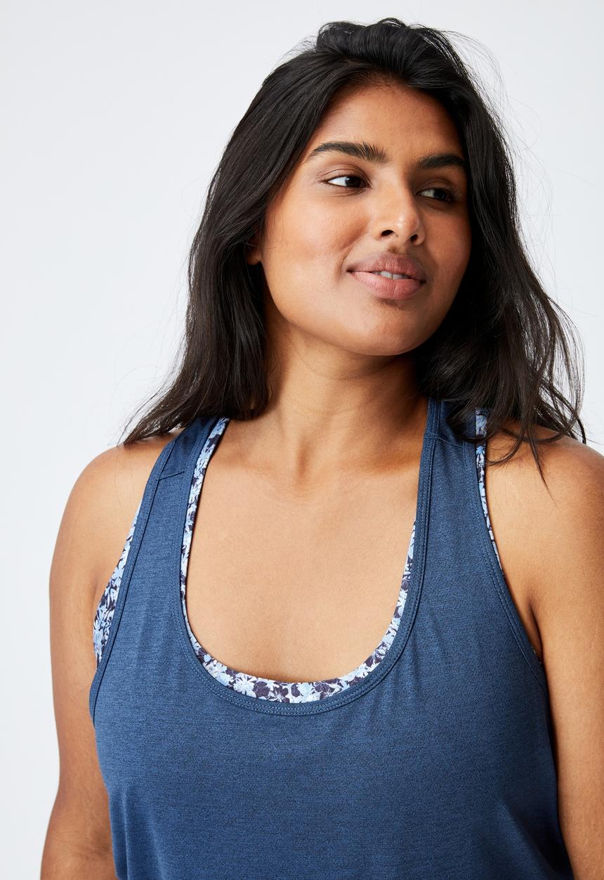 Cotton On - Curve training tank top - navy 