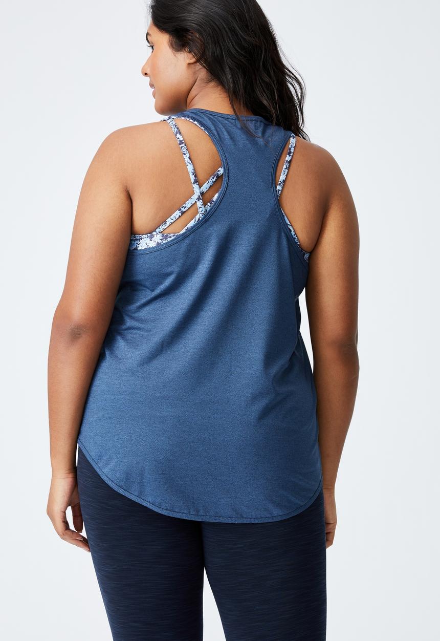 Cotton On - Curve training tank top - navy 