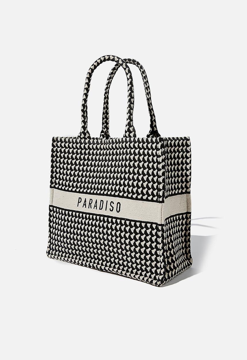 Rubi - Weekender tote bag - black & white 