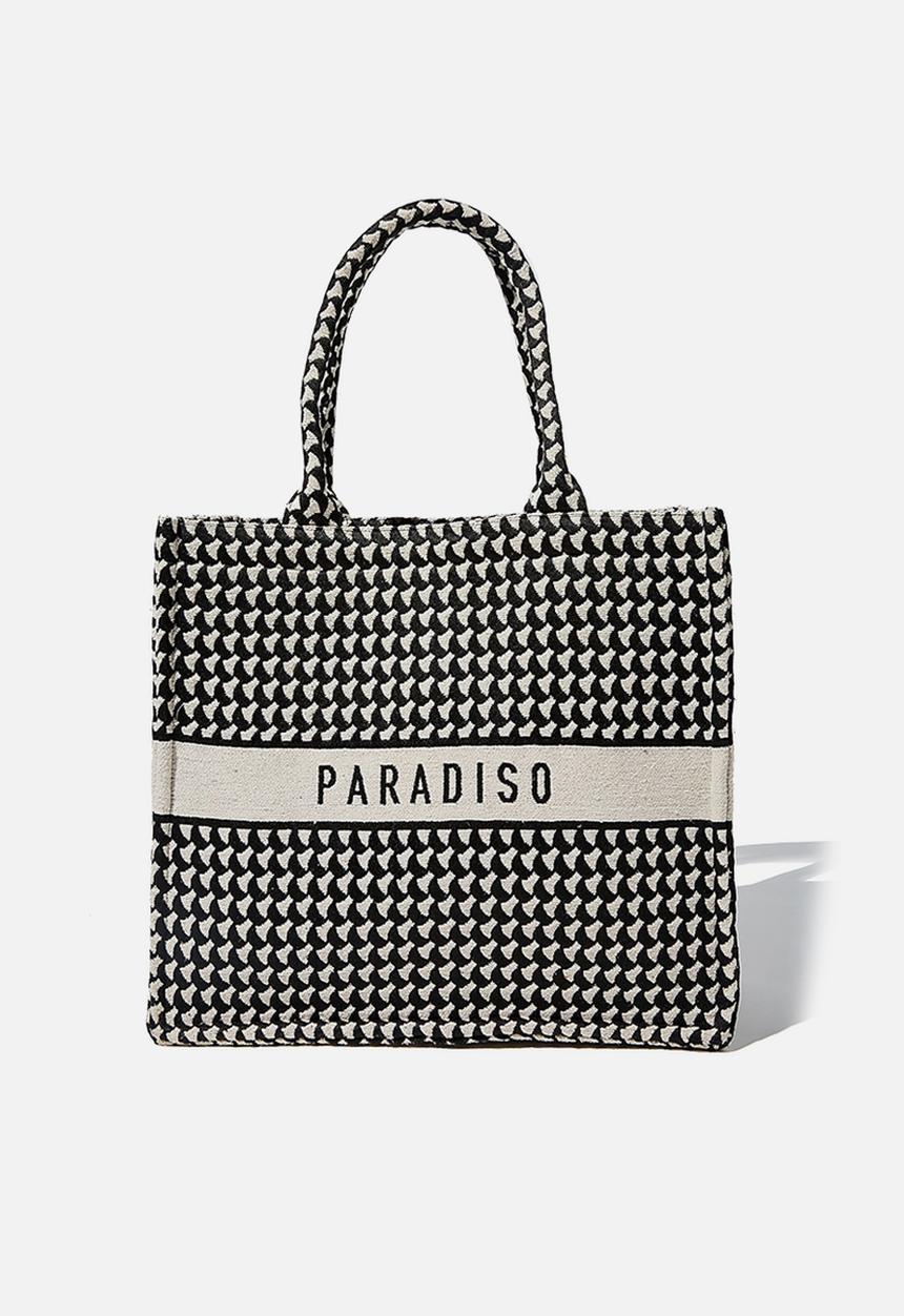 Rubi - Weekender tote bag - black & white 