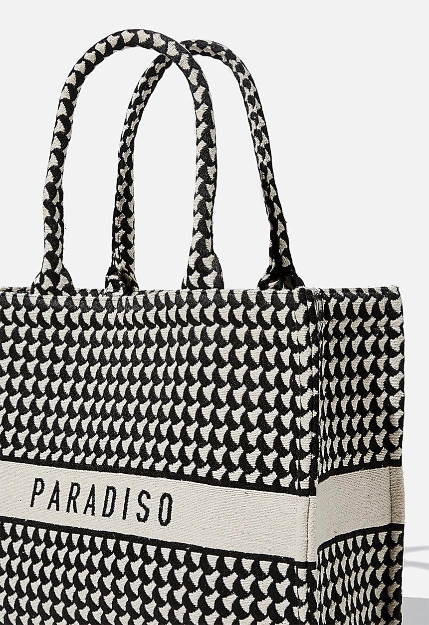 Rubi - Weekender tote bag - black & white 