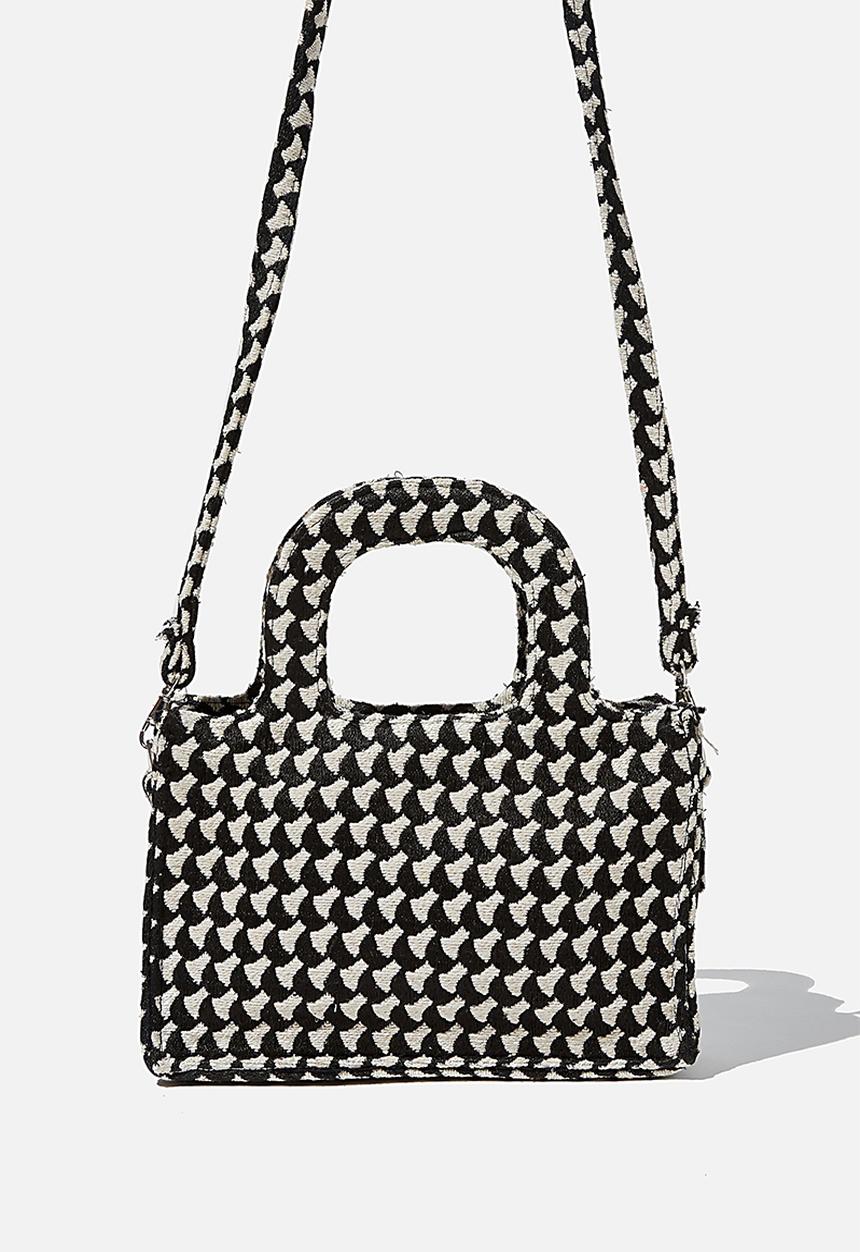 Rubi - Mini weekender tote bag - black & white 