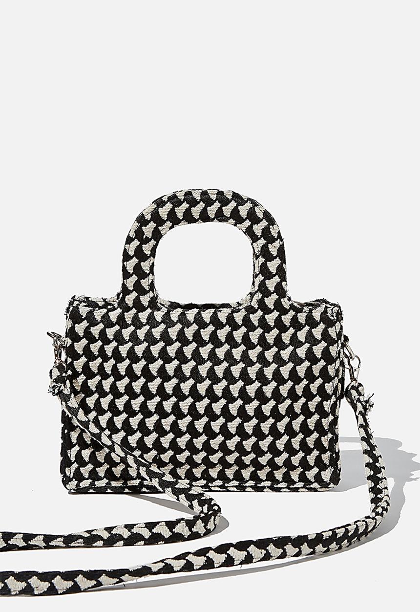 Rubi - Mini weekender tote bag - black & white 
