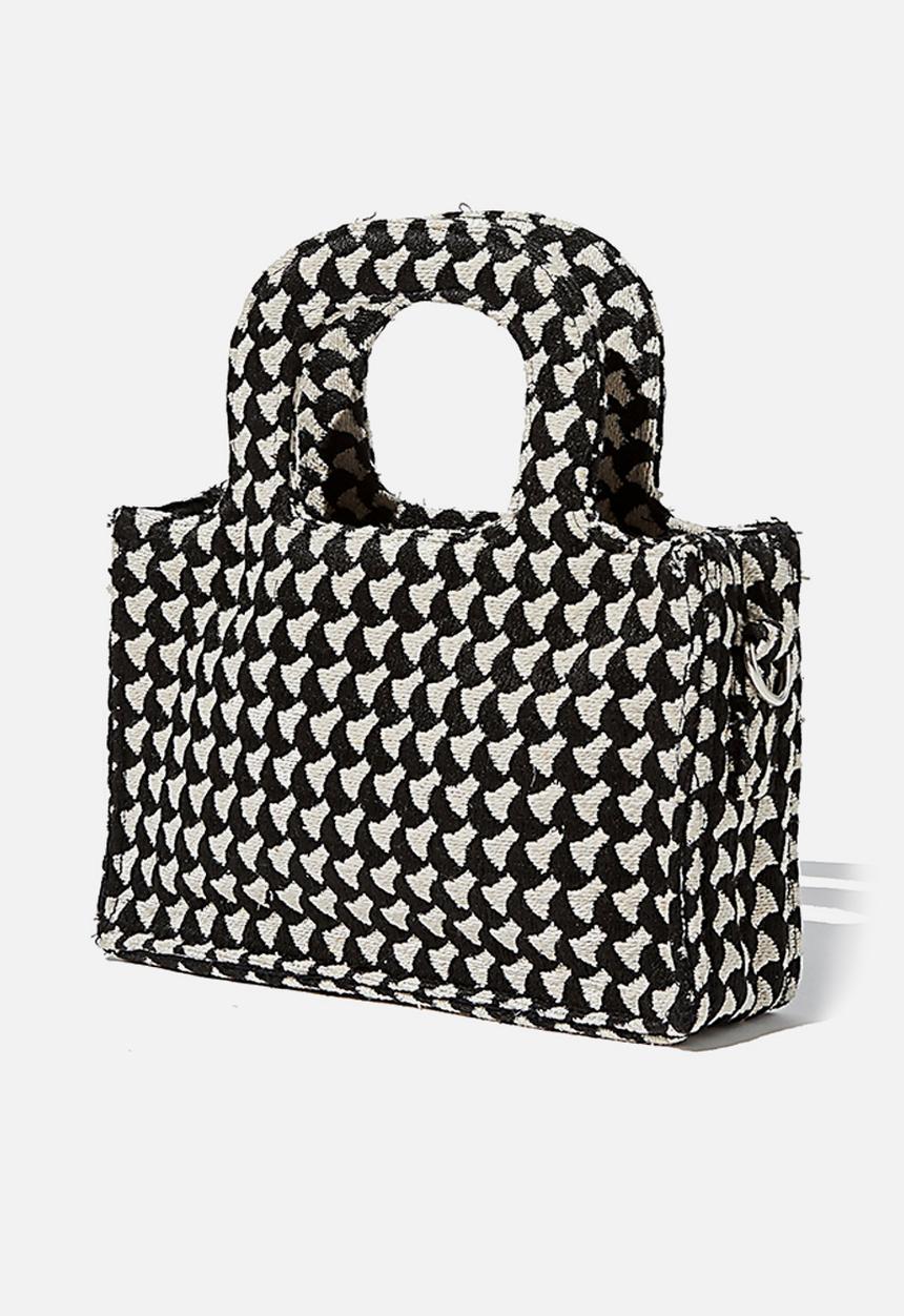 Rubi - Mini weekender tote bag - black & white 