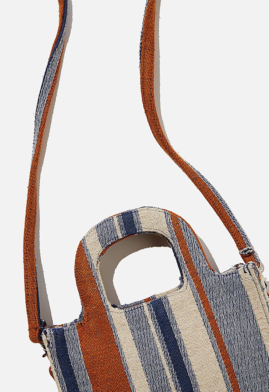 Rubi - Mini weekender tote bag - lilac stripe