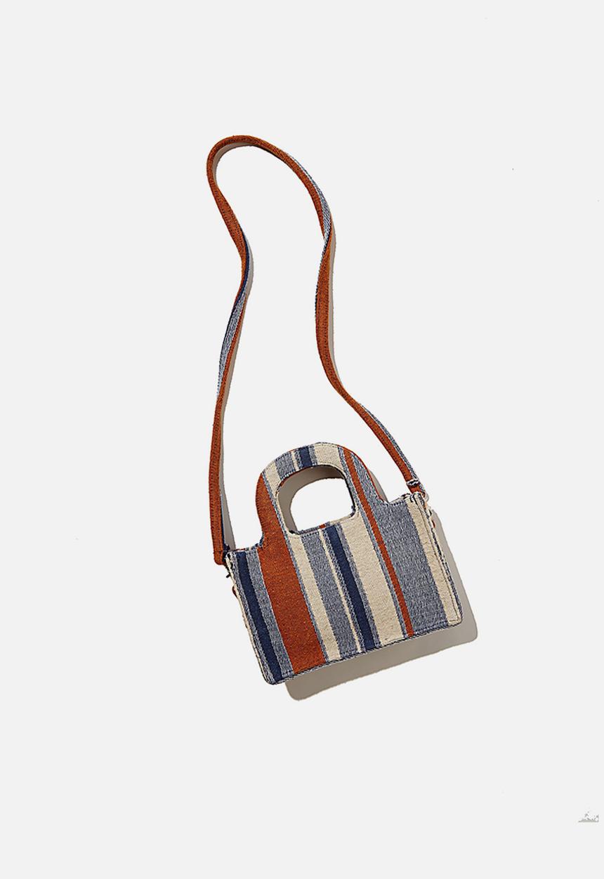 Rubi - Mini weekender tote bag - lilac stripe