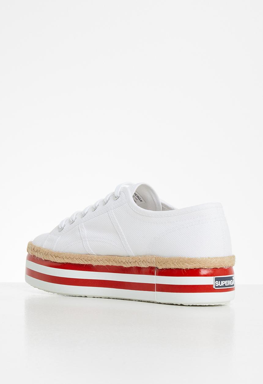 SUPERGA - 2790 Multistripe platform - white & red