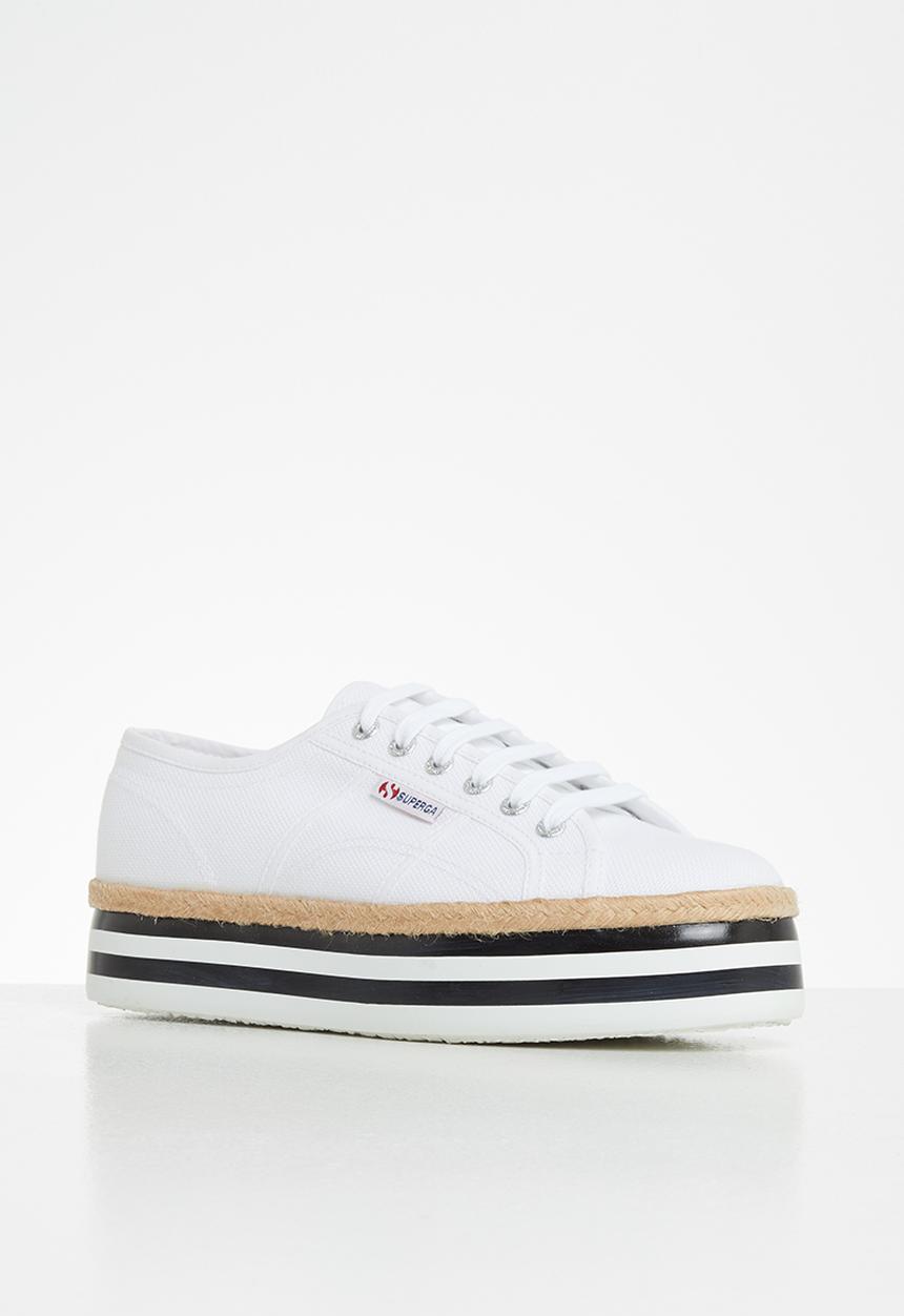 SUPERGA - 2790 Multistripe platform - white & black