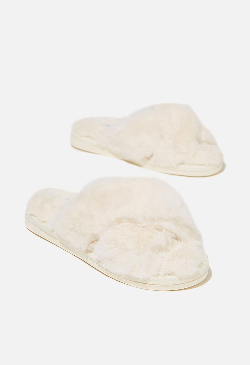 Cotton On - Duo crossover slipper - buttermilk