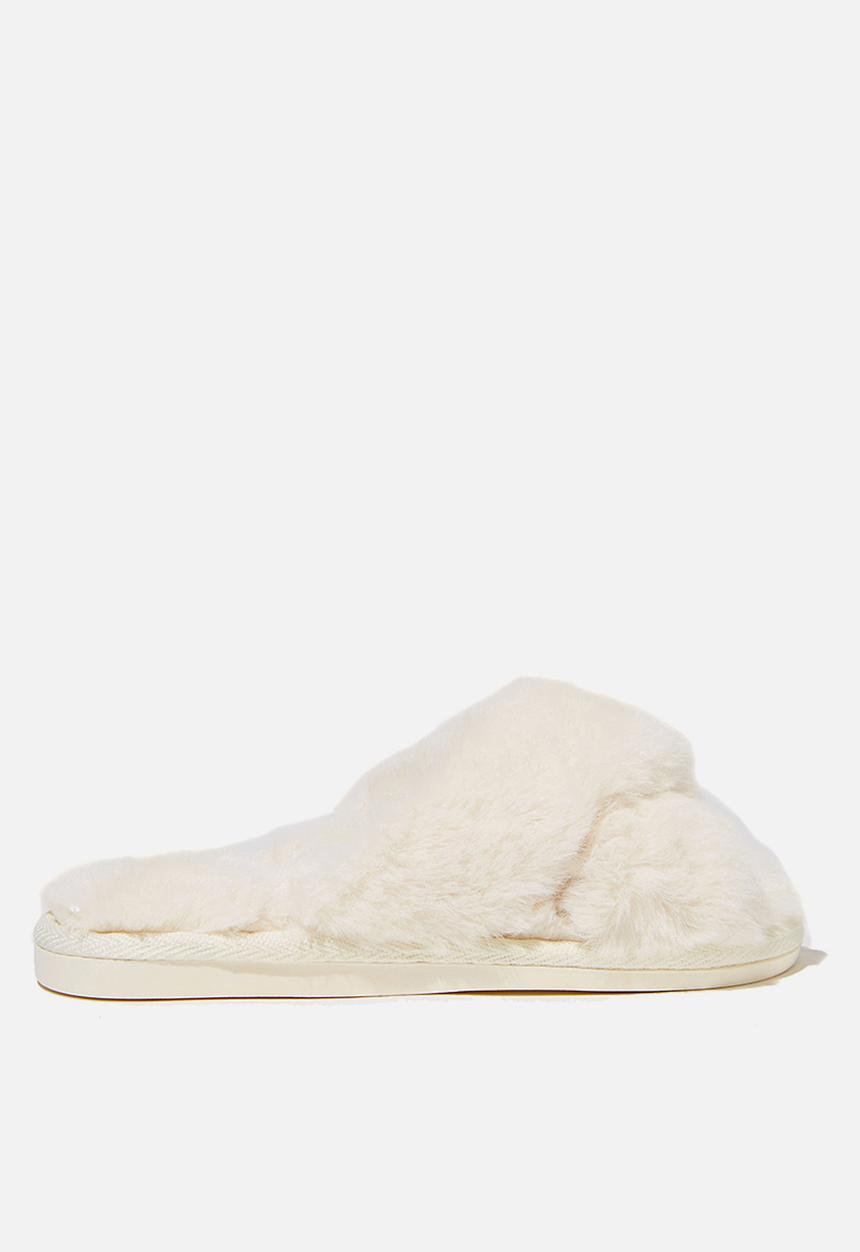 Cotton On - Duo crossover slipper - buttermilk
