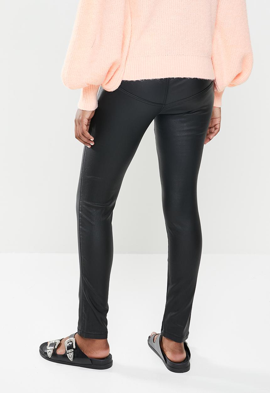 Missguided - Coated vice sculpt detail skinny jean - black