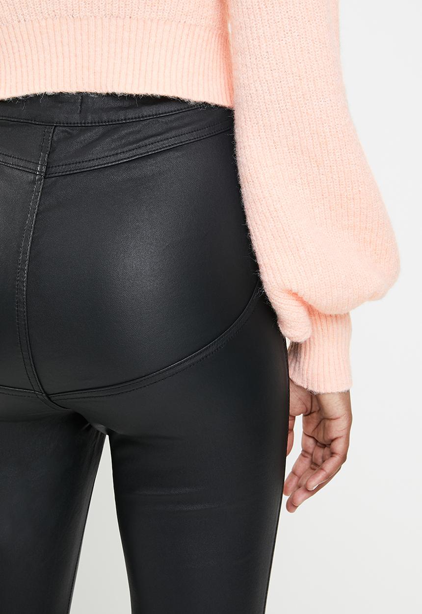 Missguided - Coated vice sculpt detail skinny jean - black
