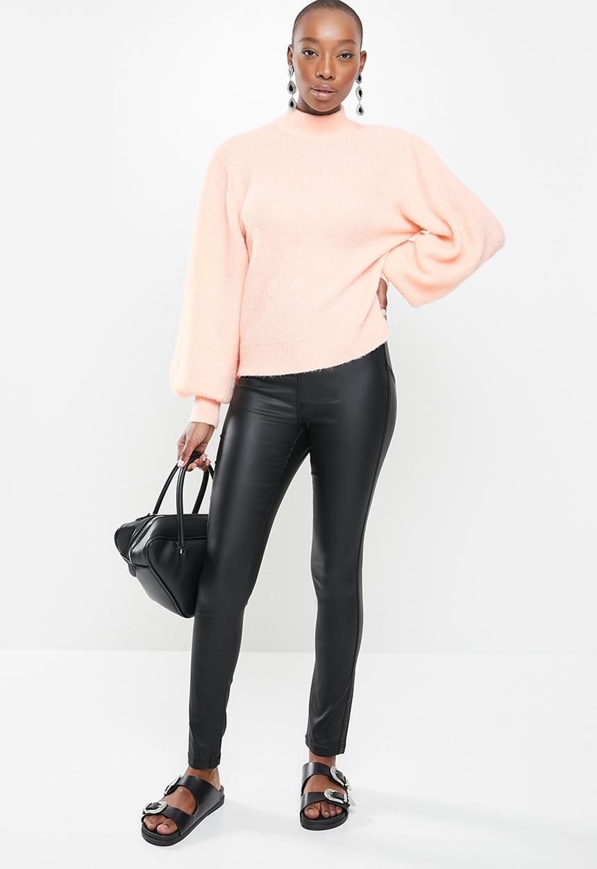 Missguided - Coated vice sculpt detail skinny jean - black