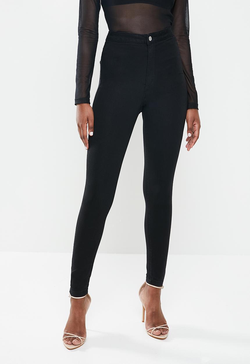 Missguided - Petite vice high waisted skinny jeans - black
