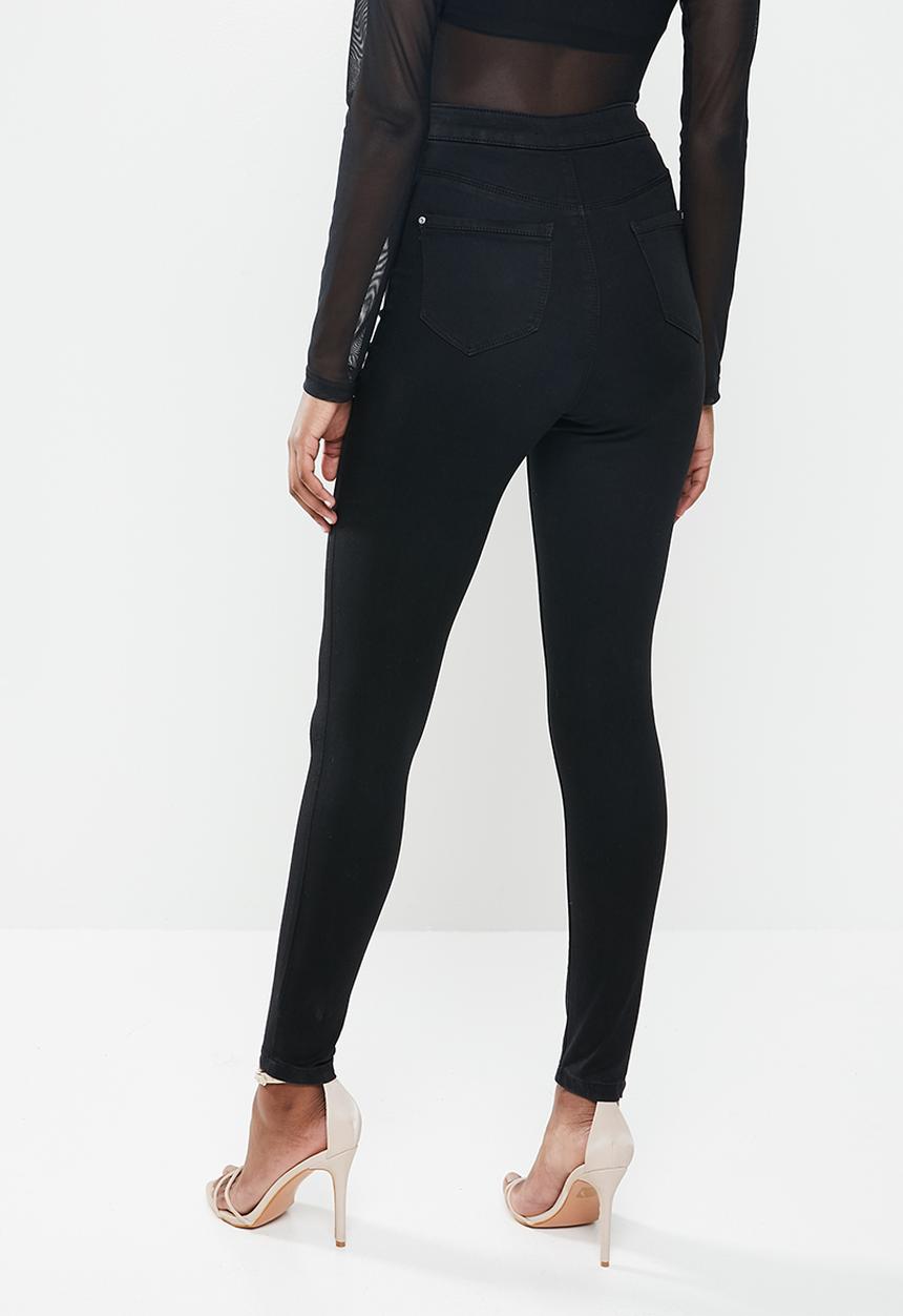Missguided - Petite vice high waisted skinny jeans - black