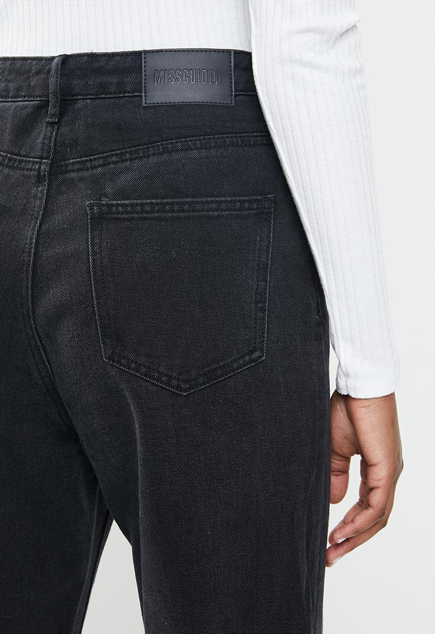 Missguided - Busted knee mom jean - black