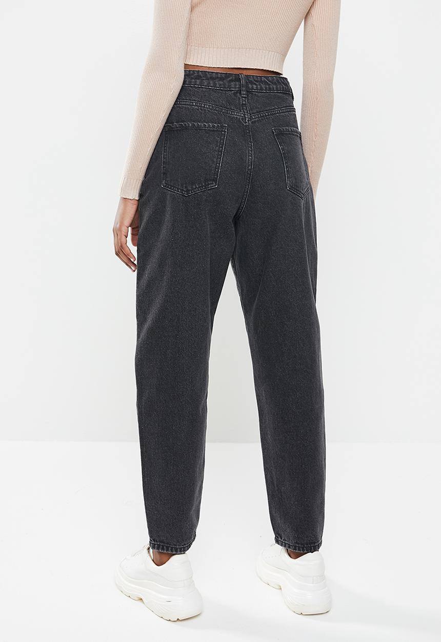 Missguided - Super wide leg tapered jean - black
