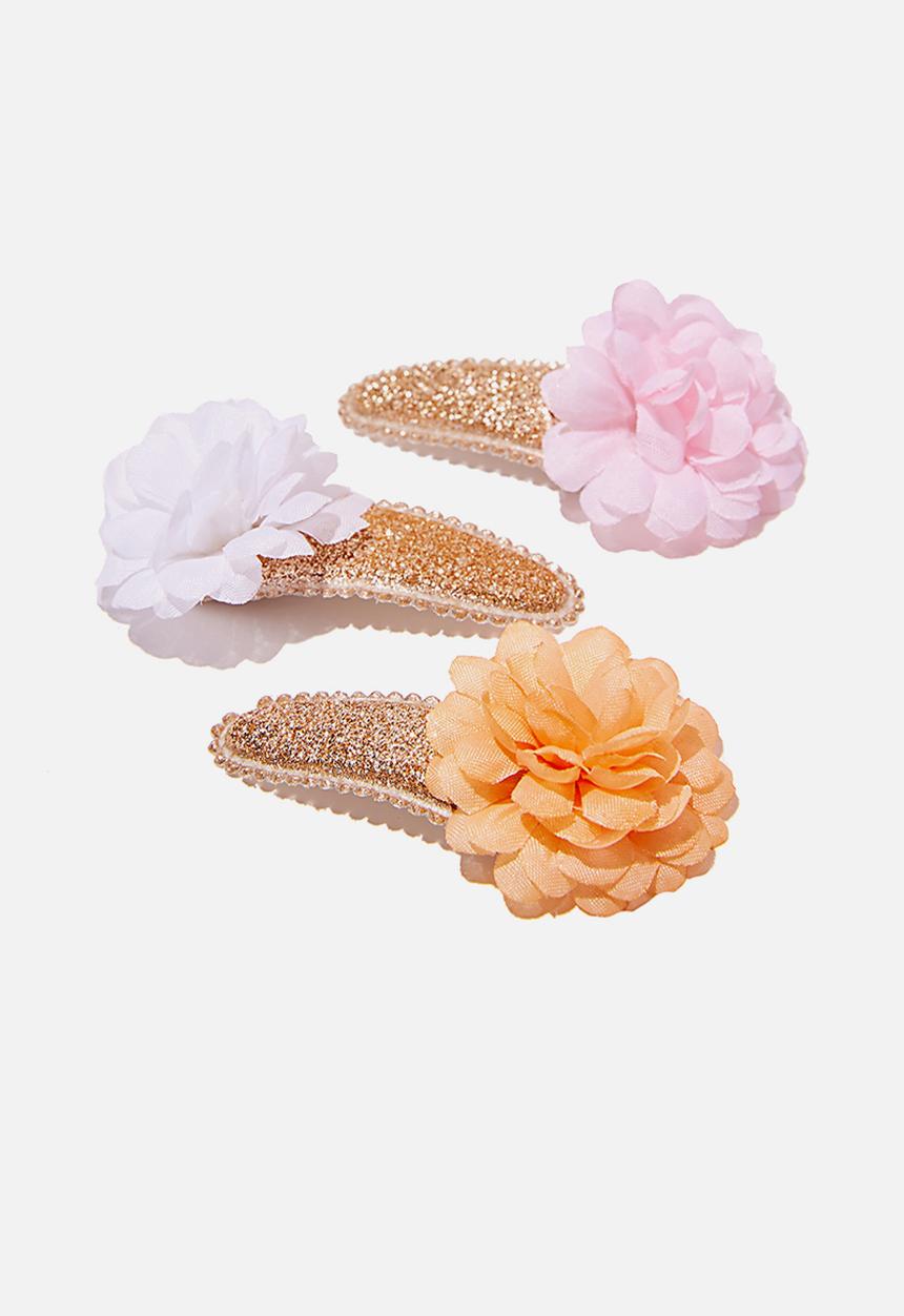 Cotton On - Hair clip - goldy flowers - gold