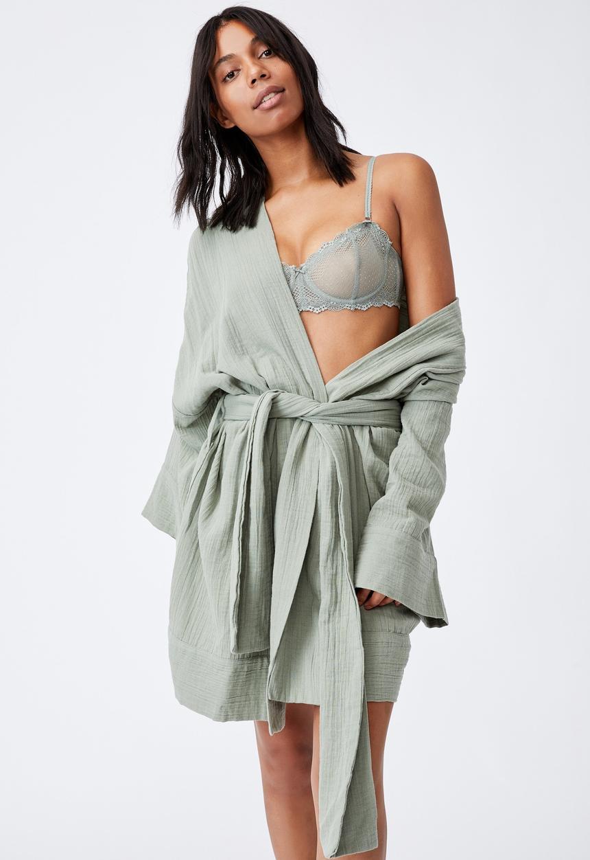 Cotton On - I-do kimono gown - sage