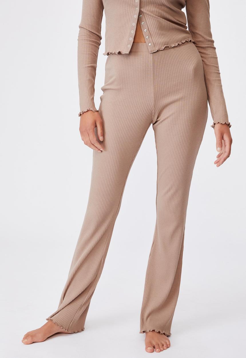 Cotton On - Rib bed pants - brown 